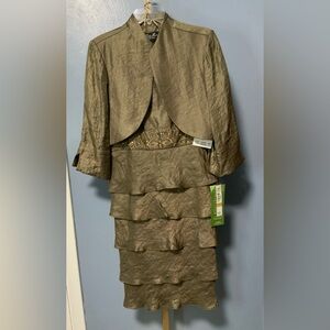 R & M Richards Olive Midi Dress - New with Tags - Size 14